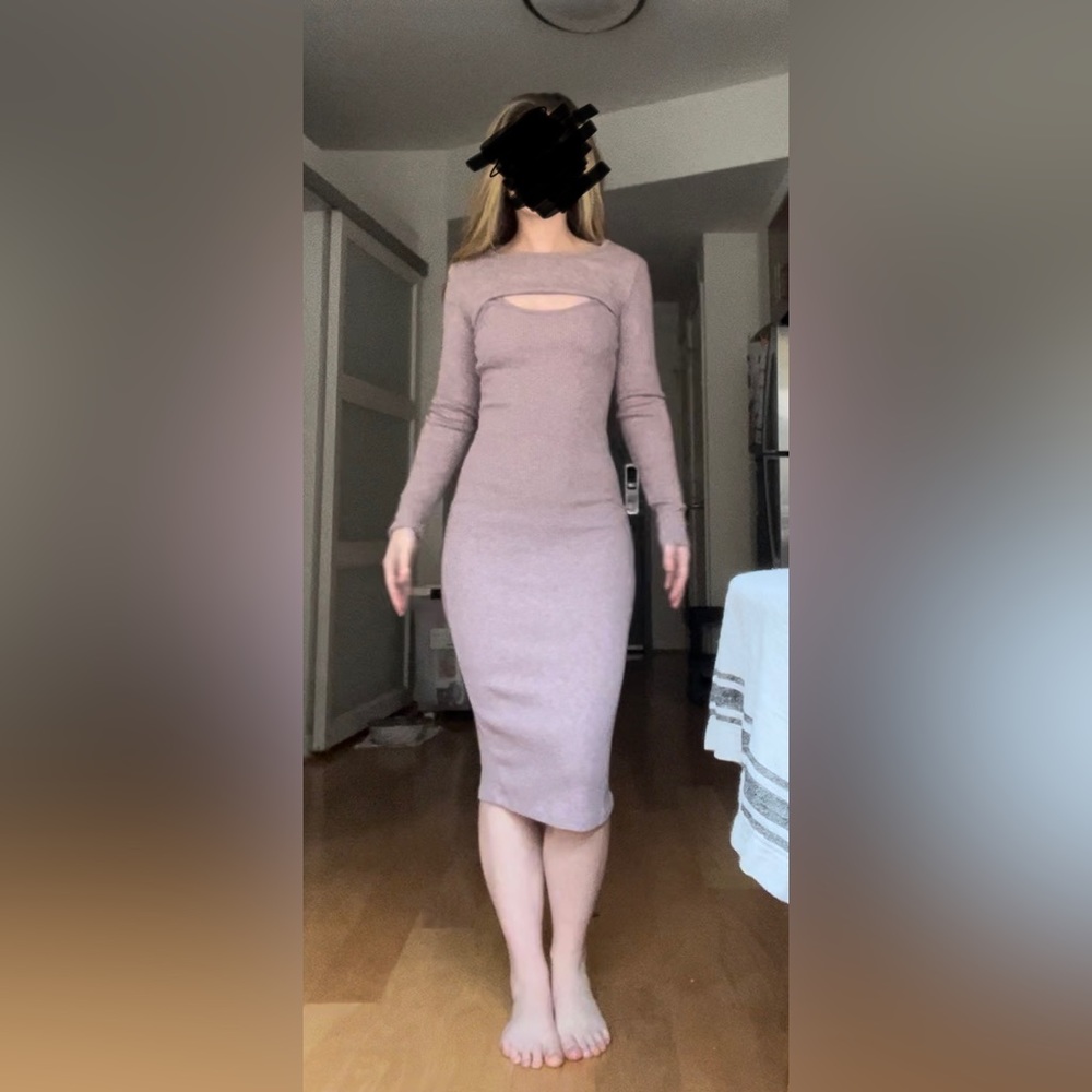 Midi bodycon dress with removable shrug